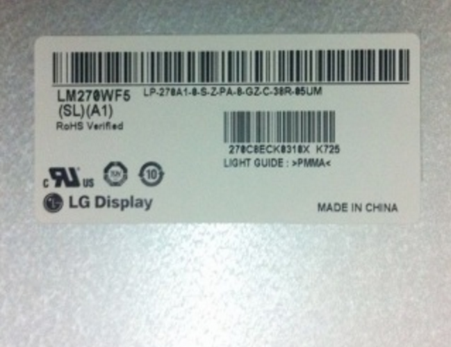 Original LM270WF5-SLA1 LG Screen Panel 27" 1920*1080 LM270WF5-SLA1 LCD Display